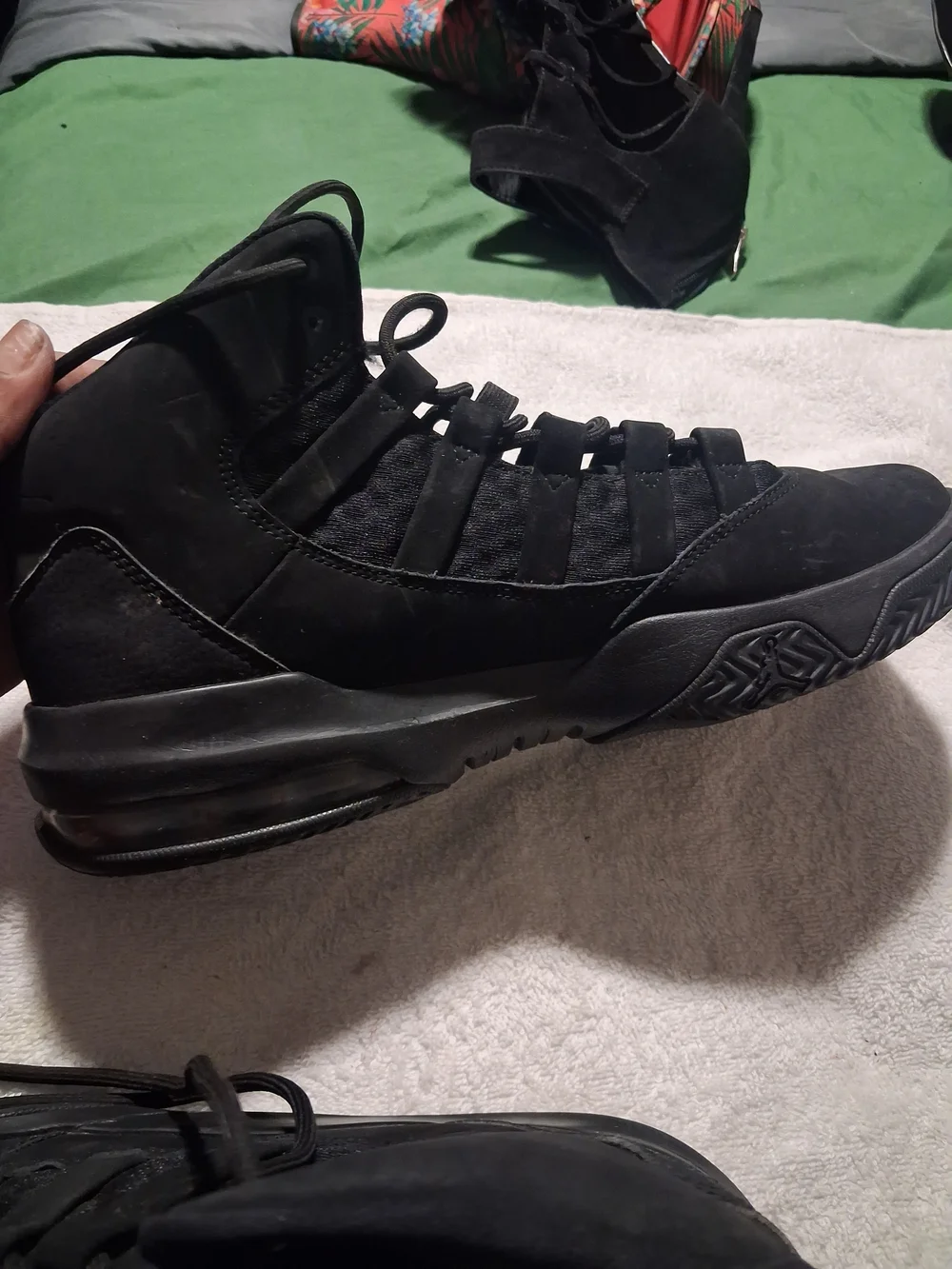 Jordan Black Suede Men's Basketball Sneakers Size 8.5 Men 10 Women